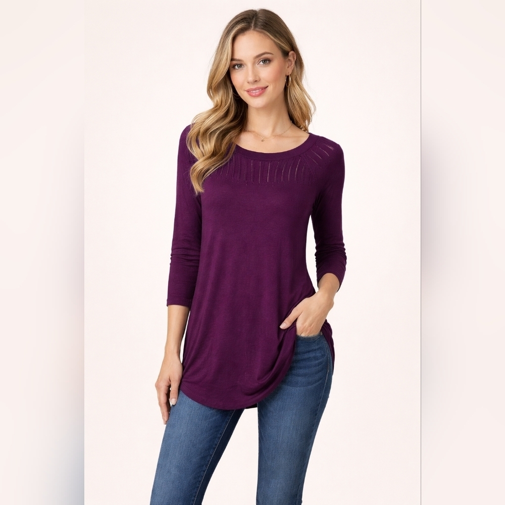 Maurices Deep Purple Knit Lightweight Sweater